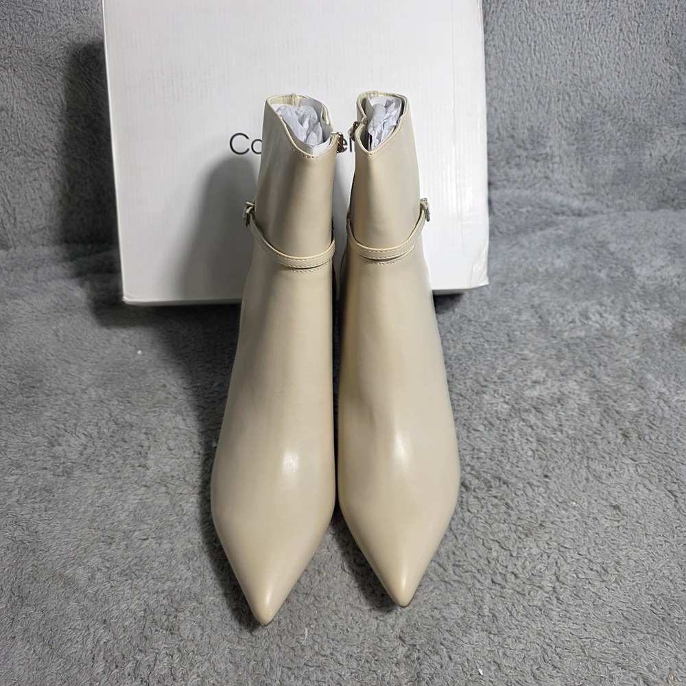 Calvin Klein Vivera Ivory Pointed Toe Ankle Boots Dress Booties Women's 11M NEW - Picture 3 of 8